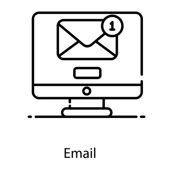 Mensagem Notificação Dentro Computador Mail Estilo Plano Moderno — Vetor de Stock