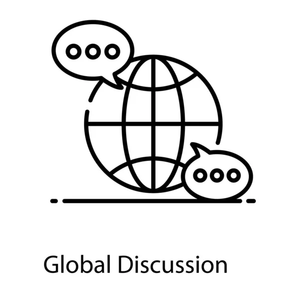 Ícone Plano Conceitual Discussão Global Ícone Editável —  Vetores de Stock