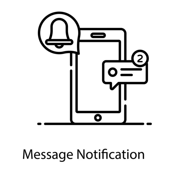 Notificazione Messaggio Concetto Avviso Messaggio Mobile — Vettoriale Stock