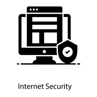 Düz vektör tasarımında internet güvenliği simgesi