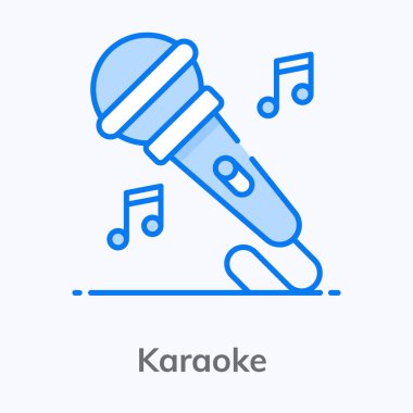 Düz tasarımda temel Karaoken simgesi, bir dönüştürücü aygıt vektörü 