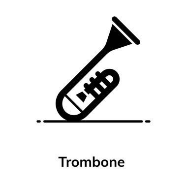 Müzik aleti, düz dizaynlı trombon simgesi 
