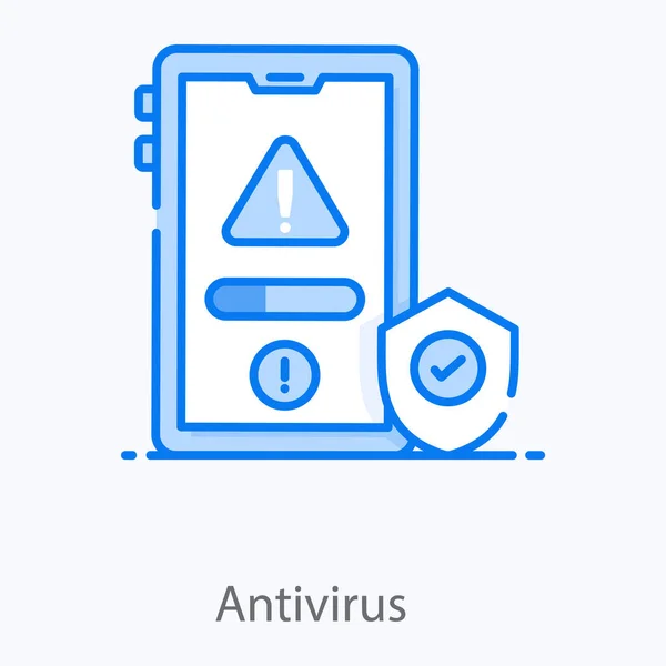 Trendy Flat Design Antivirus Icon Editable Vector — Stock Vector