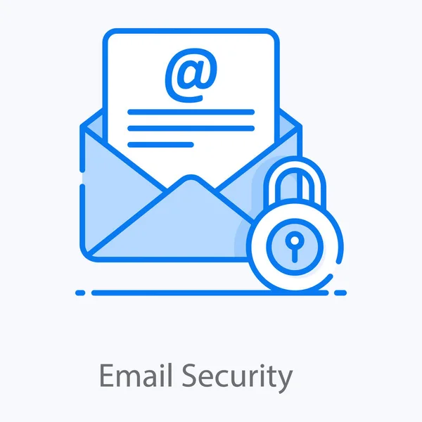 带有邮件信封 电子邮件安全向量的挂锁图标 — 图库矢量图片