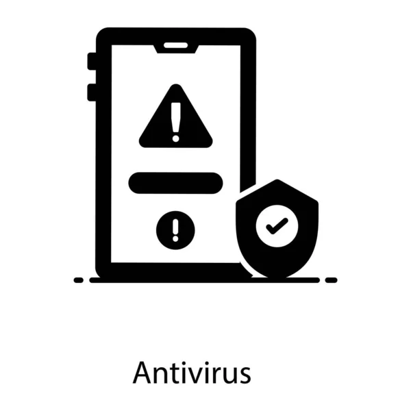 Trendy Flat Design Antivirus Icon Editable Vector — Stock Vector