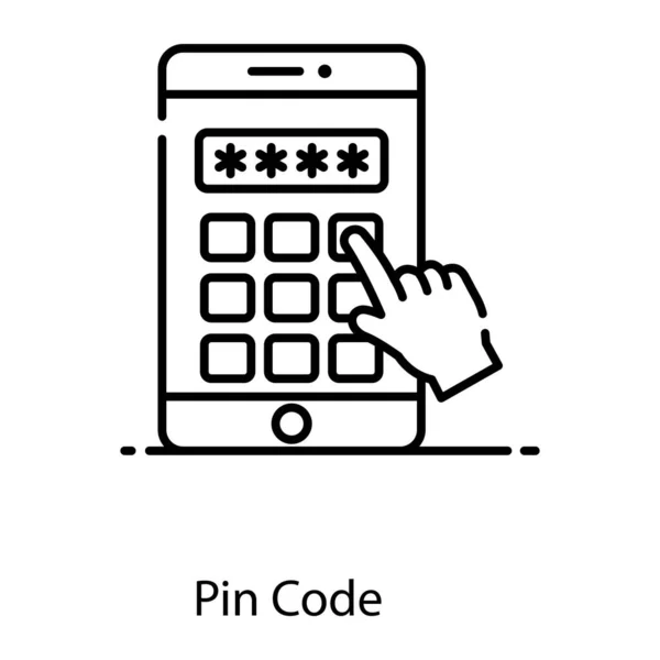 Icono Contraseña Móvil Diseño Plano Vector Código Pin — Archivo Imágenes Vectoriales