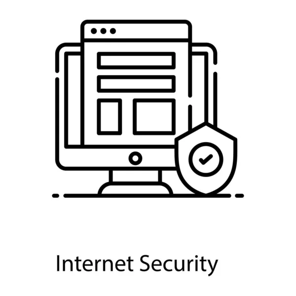 Icono Seguridad Internet Diseño Vectores Planos — Vector de stock