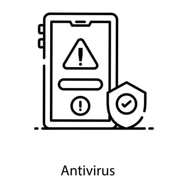 Trendy Flat Design Antivirus Icon Editable Vector — Stock Vector