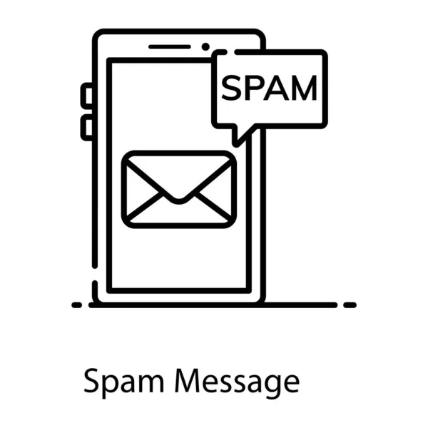 Envelope Dentro Telefone Celular Que Denota Ícone Mensagem Spam — Vetor de Stock