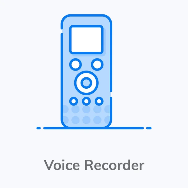 Rgbeditable Flat Vector Design Voice Recoricon — 스톡 벡터