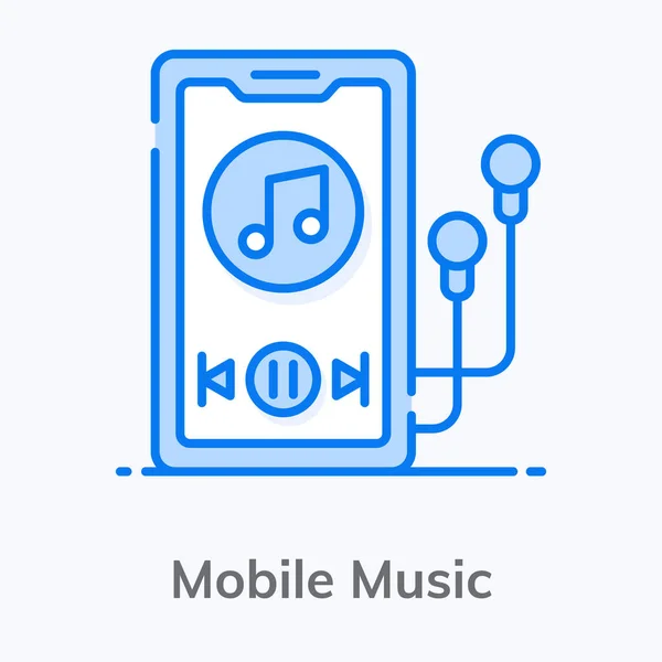 Icône Mélodie Intérieur Smartphone Vecteur Musique Mobile — Image vectorielle