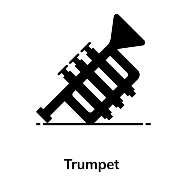 Instrument Muzyczny Ikona Trąbki Płaskiej Konstrukcji — Wektor stockowy