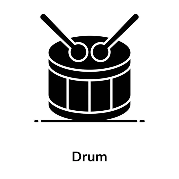 Плоский Векторный Дизайн Музыкального Барабана — стоковый вектор