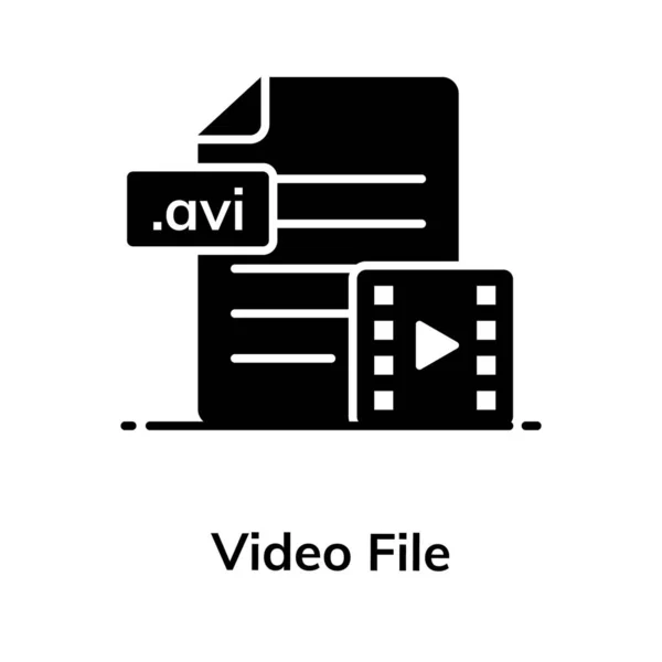 Ein Video Dateiformat Symbol Flaches Editierbares Design — Stockvektor