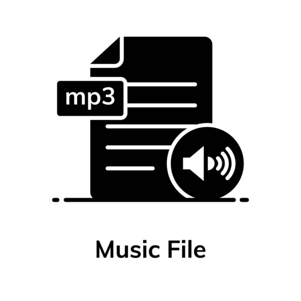 Une Icône Format Fichier Musical Design Plat Modifiable — Image vectorielle