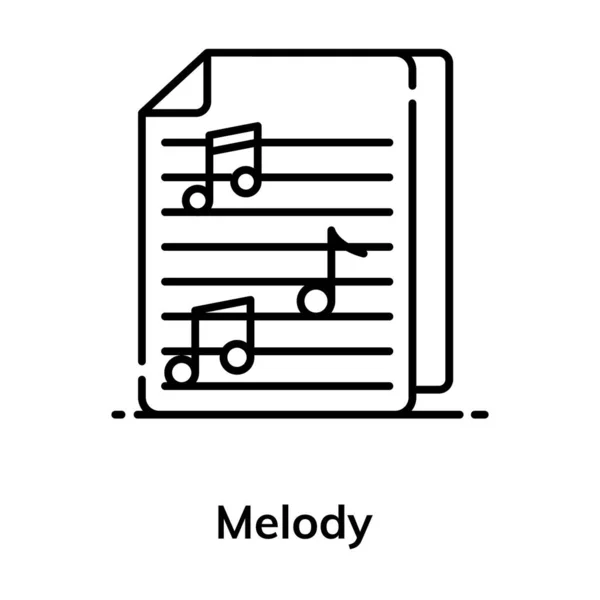 Note Musicali Canzone Melodia Sintonia Icona Vettoriale Piatta Applicazioni Musicali — Vettoriale Stock