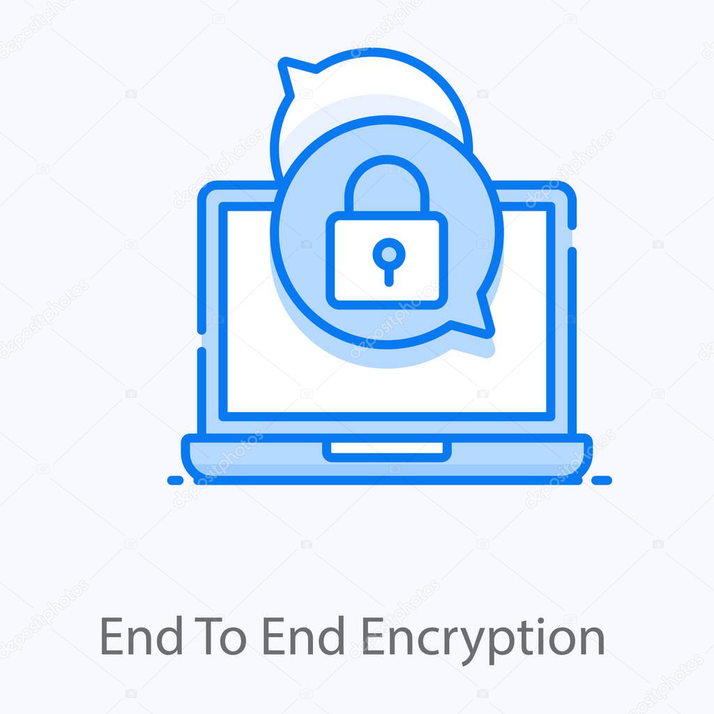 Modern style icon of end to end encryption icon