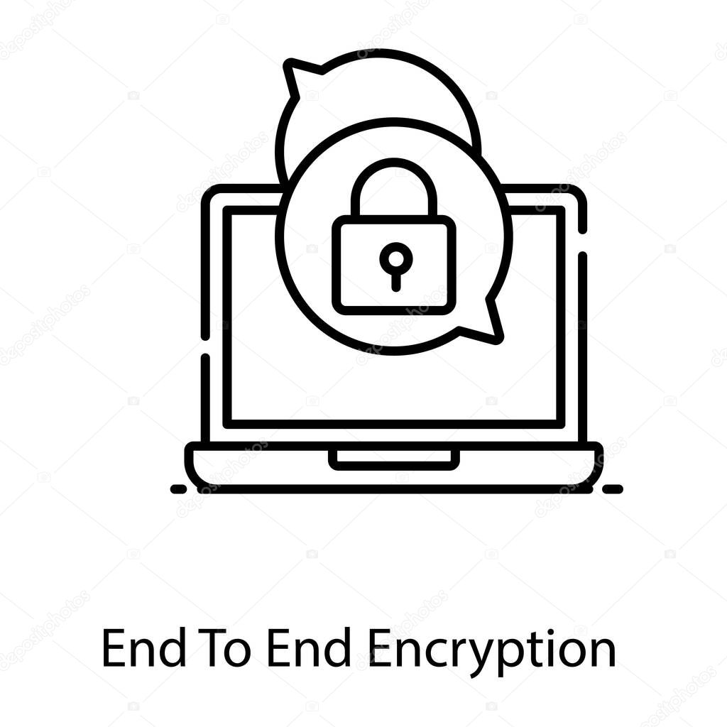 Modern style icon of end to end encryption icon