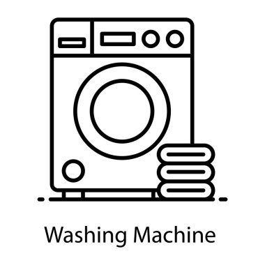 Çamaşır makinesi, elektrikli alet simgesi.