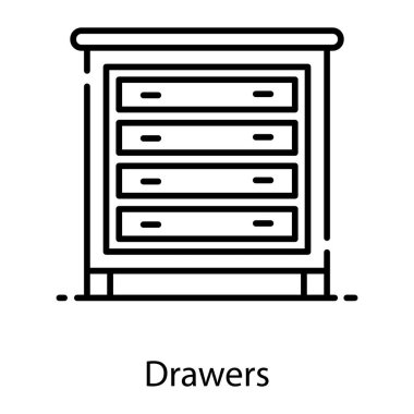 Dosyaları ve diğer şeyleri saklamak için tahta bir çekmece.