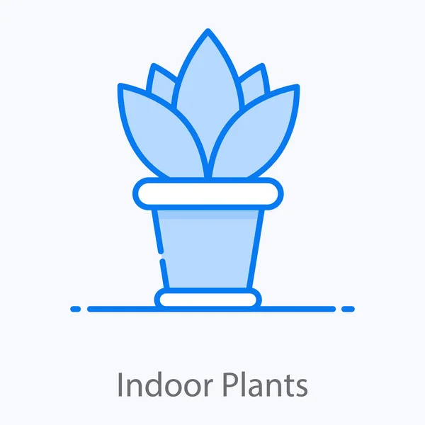 Een Pot Met Bloeiende Planten Kan Binnen Buiten Plant — Stockvector