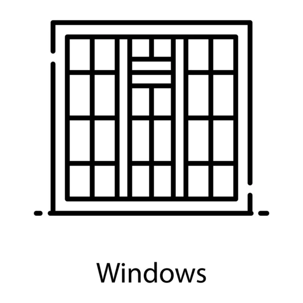 Fensterrahmen Aus Glas Ikone Des Flachen Vektordesigns — Stockvektor