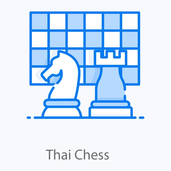 Thai Jeu Échiquier Icône Dans Design Plat — Image vectorielle