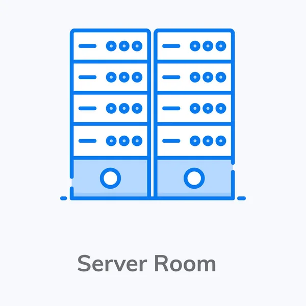 Grundlegende Rgba Flächenvektorkonstruktion Des Serverraums Konzept Zur Speicherkapazität Der Daten — Stockvektor