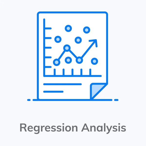 Een Ico Ontwerp Van Regressie Analyse Vector Trendy Platte Stijl — Stockvector