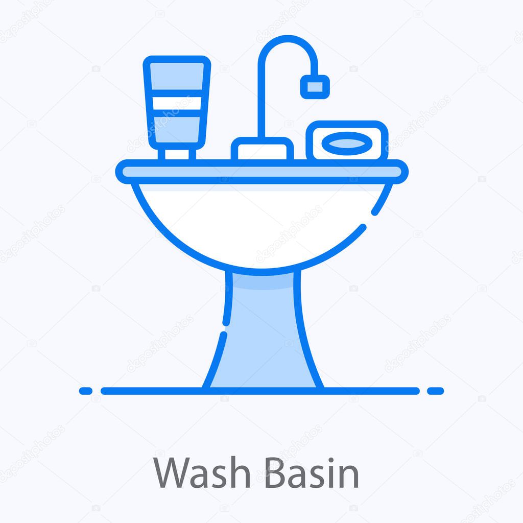 Wash basin icon in trendy design, bathroom vanities 