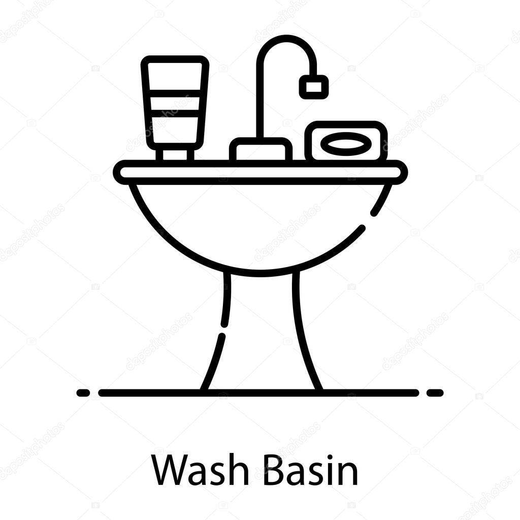Wash basin icon in trendy design, bathroom vanities 