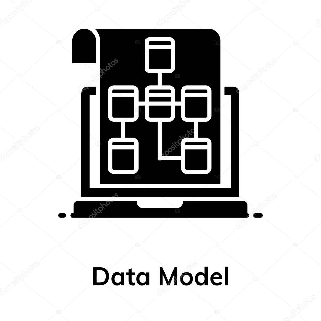 Algorithm vector design, sitemap on a paper depicting data model 