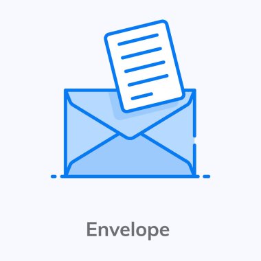 Zarflı kağıt, modaya uygun düz stil dosya kaplama simgesi 