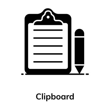 Ataç ile yazmak için bir tahta, kağıt tutucunun simge tasarımı 