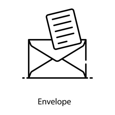 Zarflı kağıt, modaya uygun düz stil dosya kaplama simgesi 