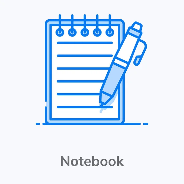 Design Vetor Plano Moda Notebook Conceito Bloco Esboço —  Vetores de Stock