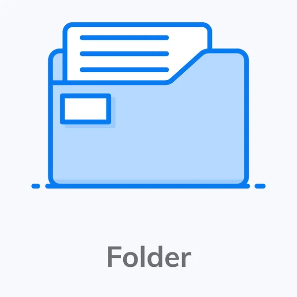 Papierdatei Einem Ordner Vektor Für Datenordner Modernem Editierbarem Stil — Stockvektor