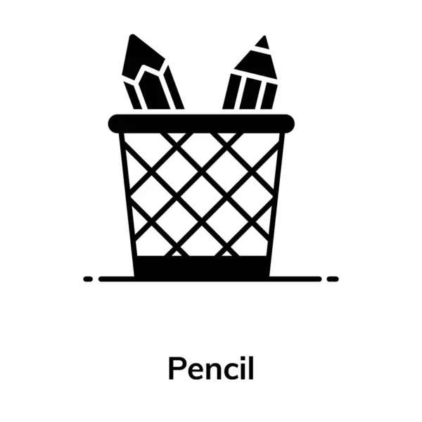 Potlood Standaard Pictogram Ontwerp Bewerkbare Pictogram Van Briefpapier Item — Stockvector