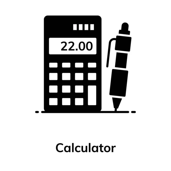 Calculadora Con Lápiz Equipo Cálculo Matemático — Vector de stock