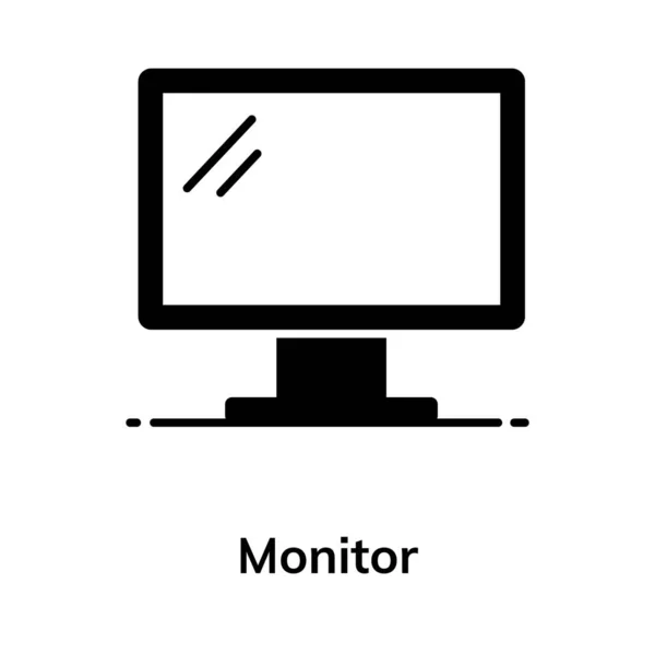 Een Scherm Gebruikt Informatie Afbeeldingen Weer Geven Monitor Platte Stijl — Stockvector