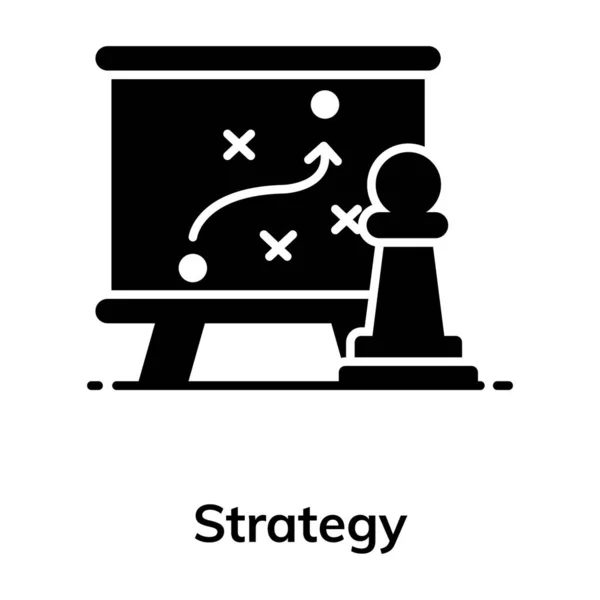 Strategie Icon Design Spielplan Konzeptvektor — Stockvektor