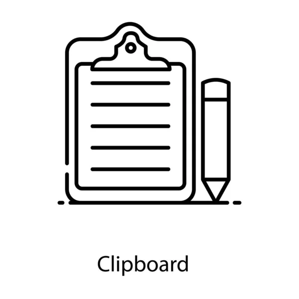 Board Zum Schreiben Mit Clip Ein Icon Design Des Papierhalters — Stockvektor