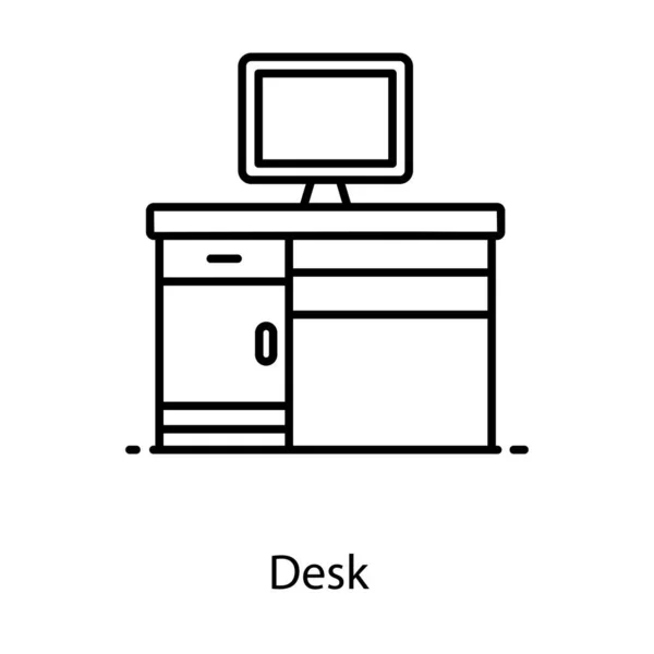 Escritorio Mesa Utilizada Para Trabajos Estudios Diseño Plano — Vector de stock