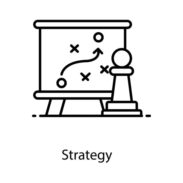 Strategie Icon Design Spielplan Konzeptvektor — Stockvektor