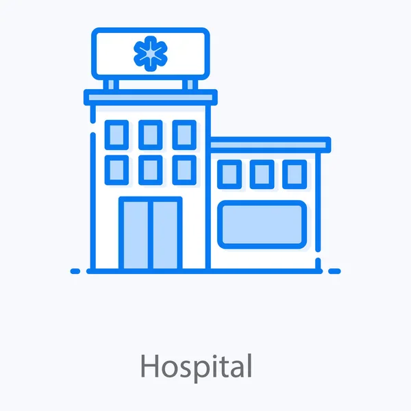 Ein Flaches Icon Design Des Krankenhausgebäudes Flaches Icon Design — Stockvektor