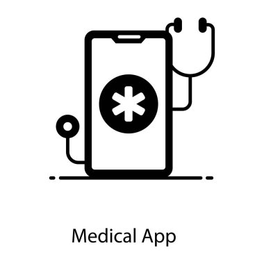 Tıbbi uygulama simgesi, düz stil vektörü