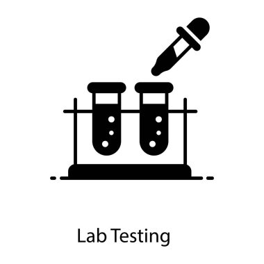 Damlatıcılı test tüpleri, laboratuvar test konsepti için düz simge tasarımı