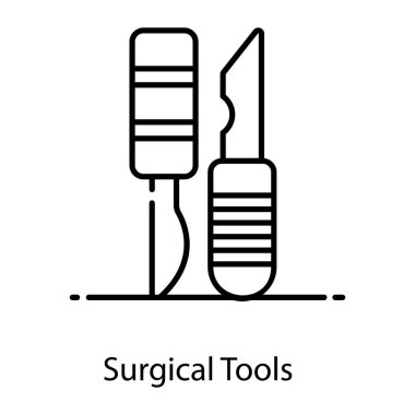 Cerrahi araçların simge tasarımı, düz simge tasarımı 