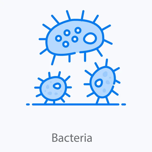 Mikroszkopikus Baktériumok Vagy Mikrobák Csírák Lapos Ikon Kialakítása — Stock Vector