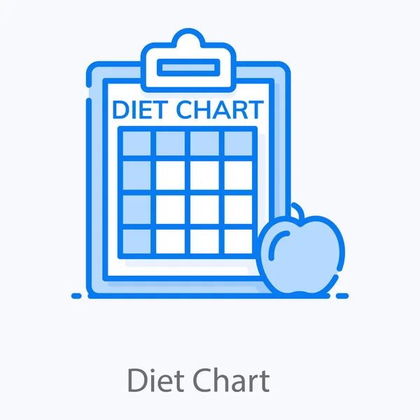 Apple Con Informe Que Representa Concepto Carta Dieta — Archivo Imágenes Vectoriales